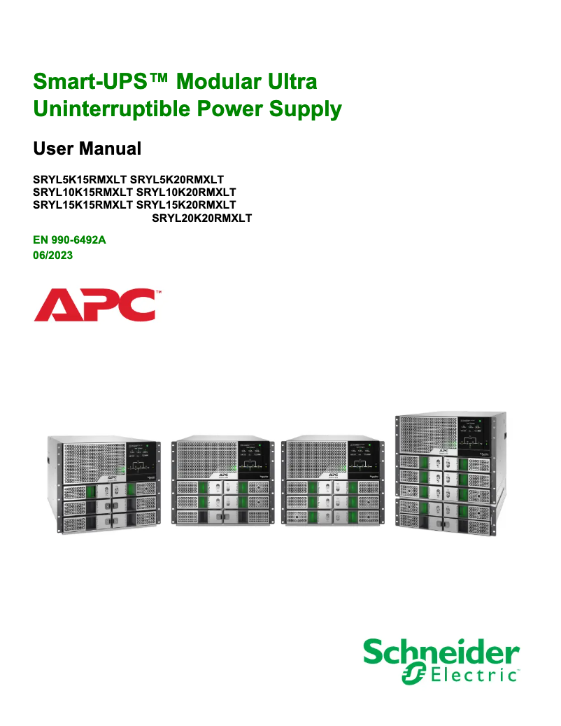 Page 1 de la notice Manuel utilisateur APC Smart-UPS Modular Ultra SRYL5K20RMXLT