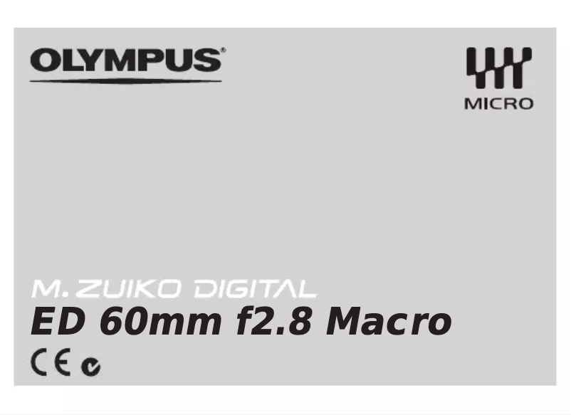 Page 1 de la notice Manuel utilisateur Olympus M.Zuiko Digital ED 60mm f2.8 Macro