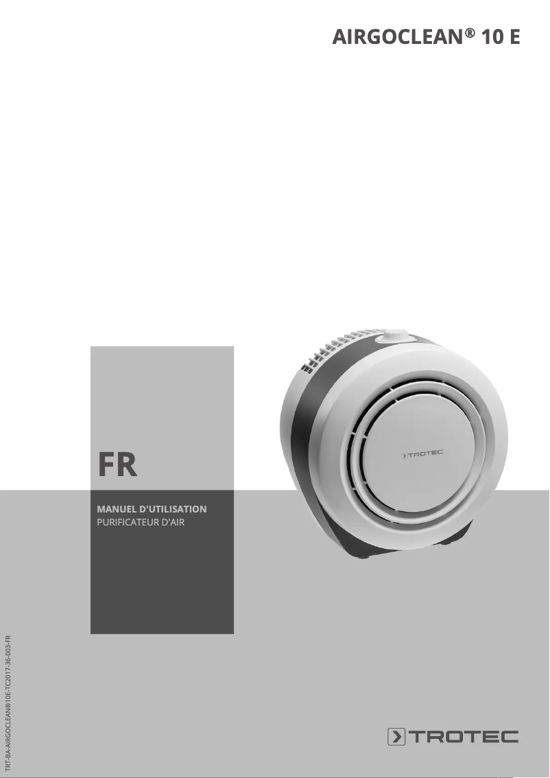 Page n°1 - Manuel utilisateur Trotec AirgoClean 10 E