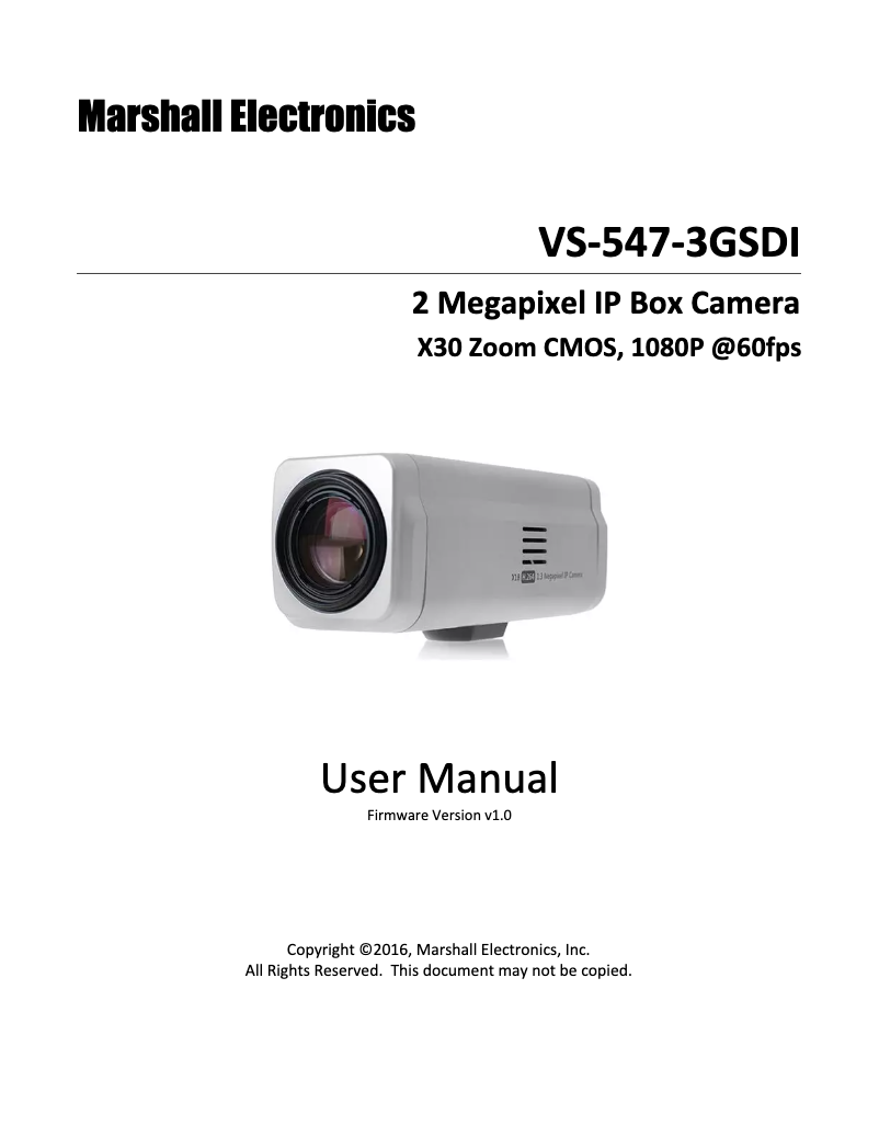 Image de la première page du manuel de l'appareil VS-547-3GSDI