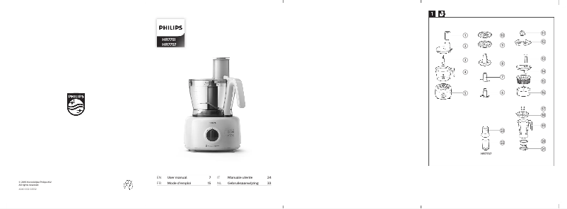 Page 1 de la notice Manuel utilisateur Philips Viva Collection HR7757