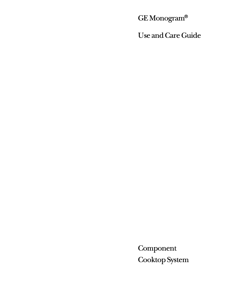 Page 1 de la notice Manuel d'utilisation et d'entretien GE ZEW145DSS