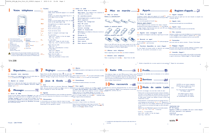 Imagen de la primera página del manual del dispositivo One Touch 208