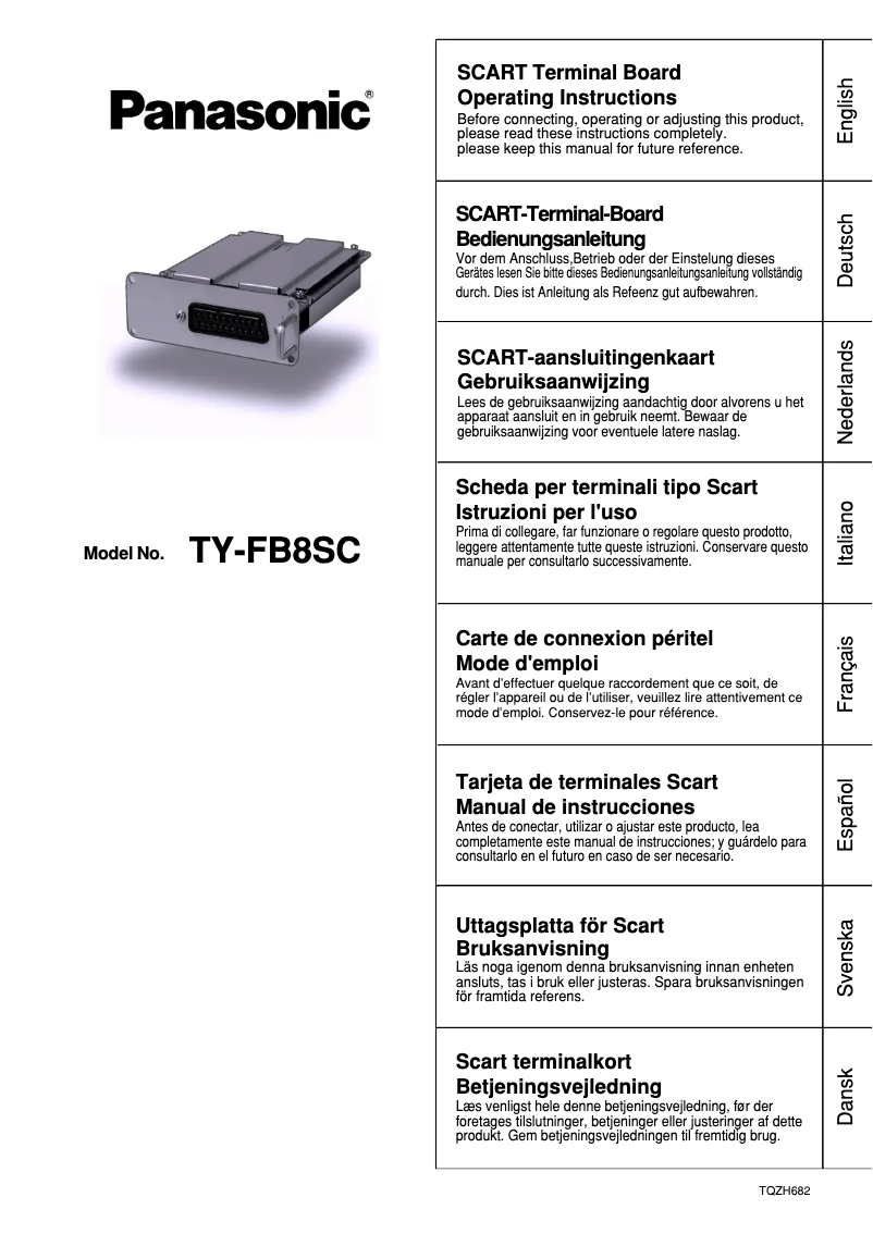 Image de la première page du manuel de l'appareil TY-FB8SC