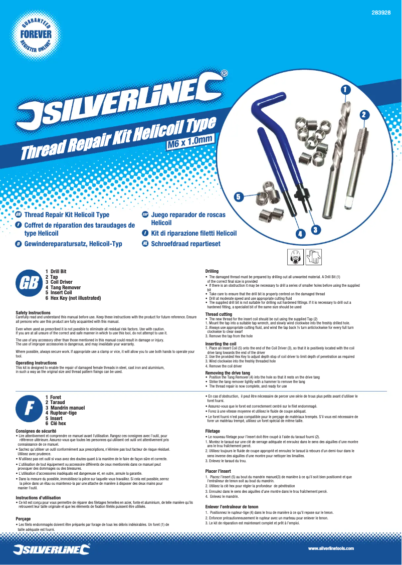 Page n°1 - Manuel utilisateur Silverline 283928