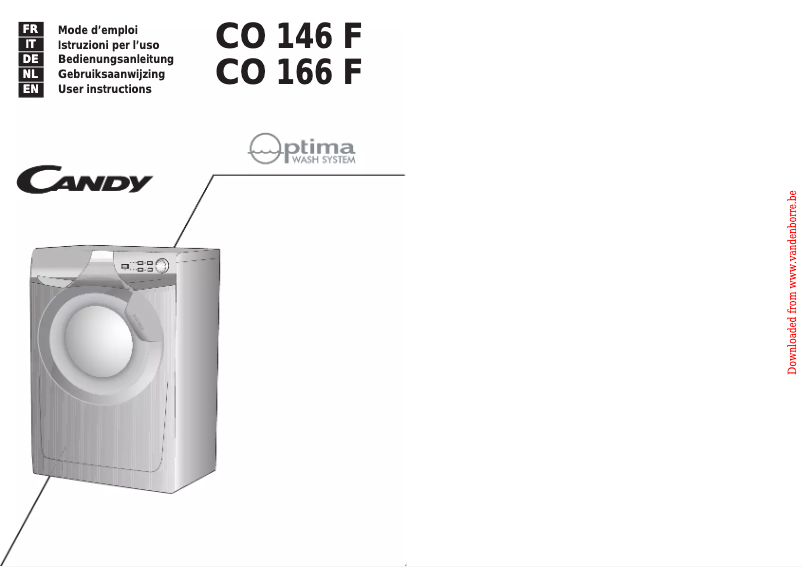 Page 1 de la notice Manuel utilisateur Candy CO146F