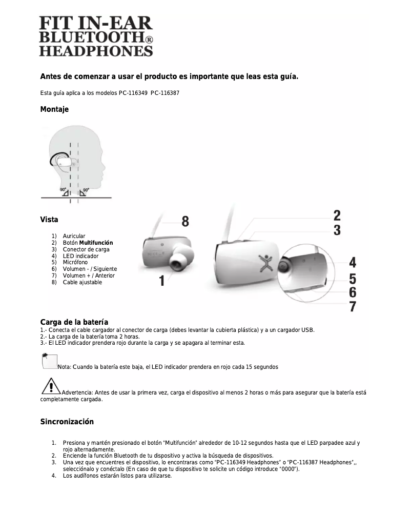 Page n°1 - Manuel utilisateur Perfect Choice PC-116387