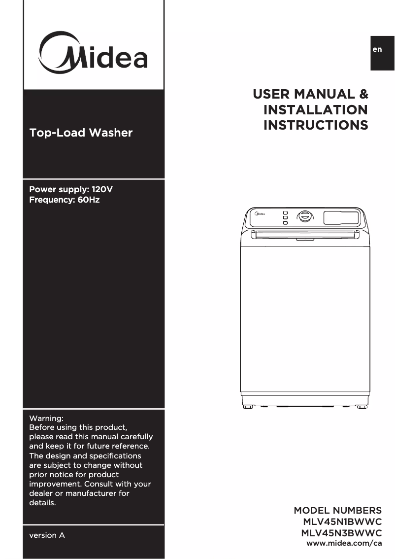 Imagen de la primera página del manual del dispositivo MLV45N1BWWC