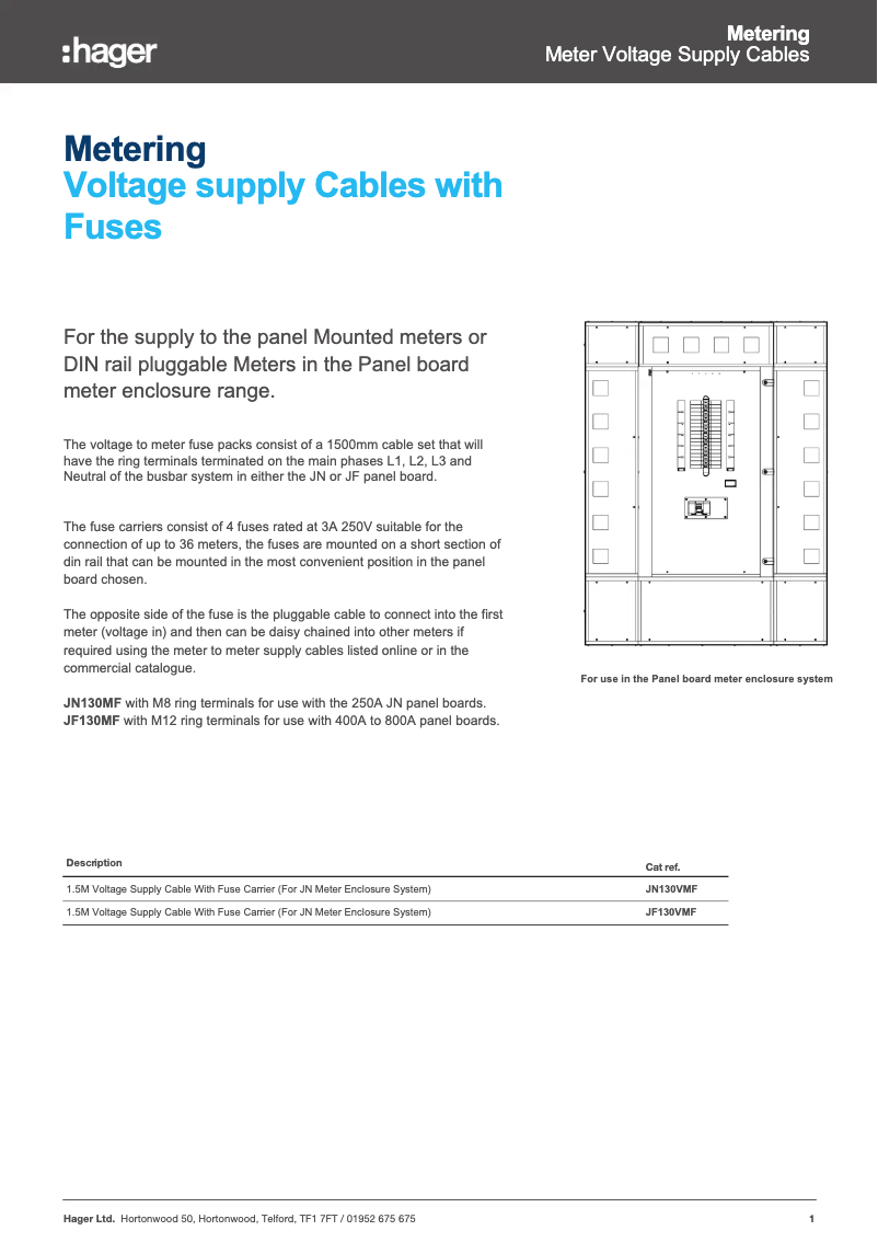 Page 1 de la notice Manuel utilisateur Hager JF130VMF