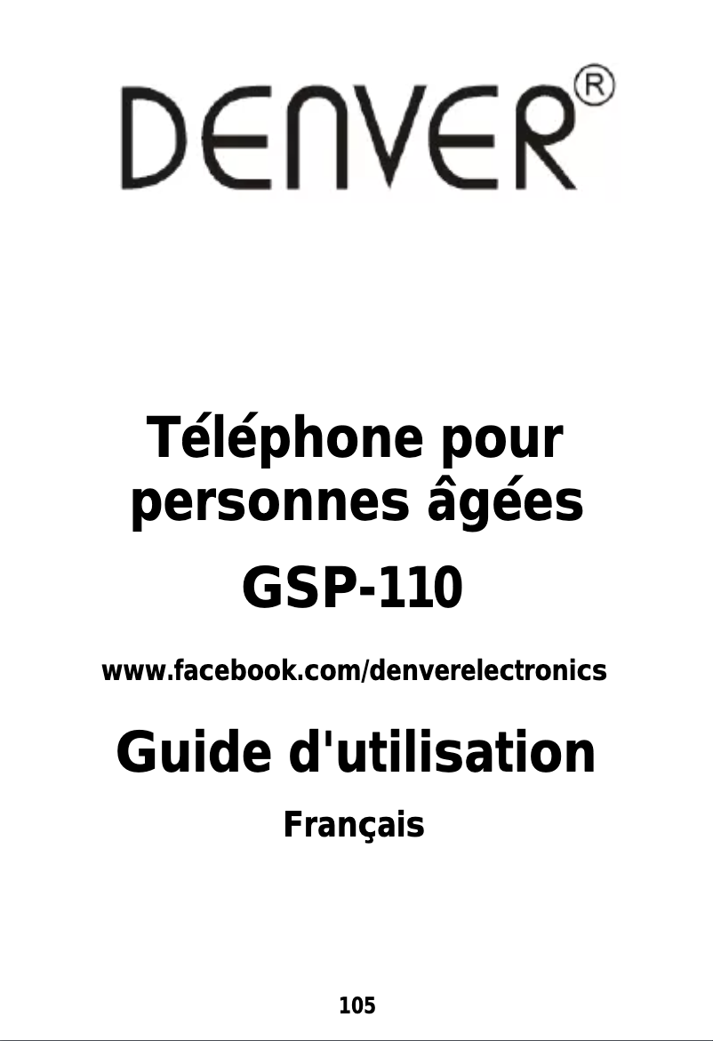Page n°1 - Manuel utilisateur Denver GSP-110