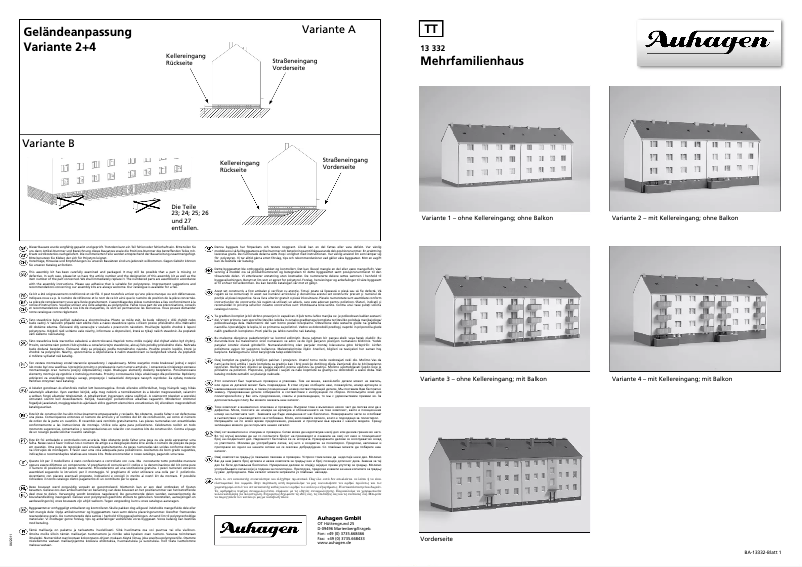 Page 1 de la notice Manuel utilisateur Auhagen 13332