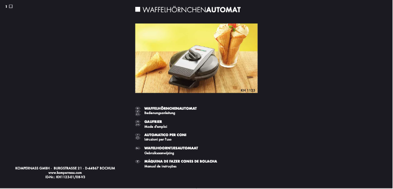 Page 1 de la notice Manuel utilisateur Bifinett KH 1123