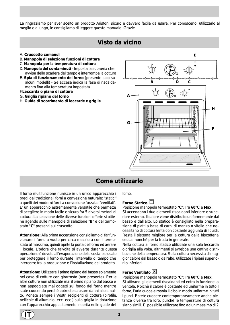 Page 1 de la notice Manuel utilisateur Ariston Thermo FM 54 T