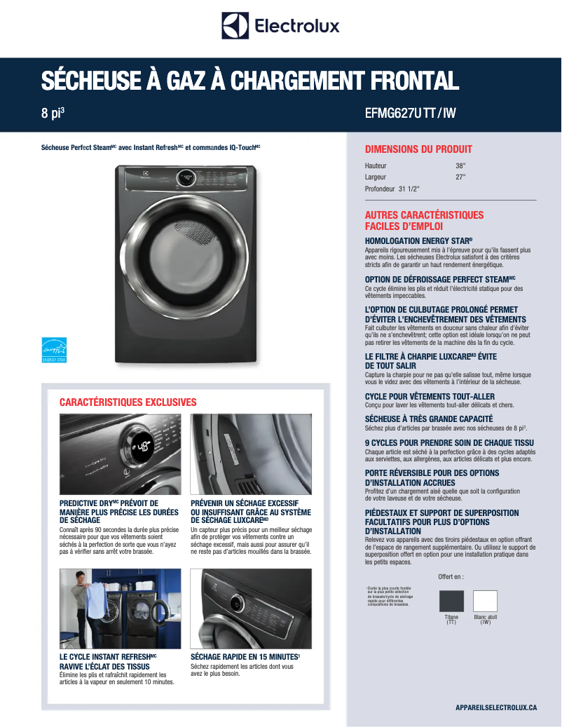 Imagen de la primera página del manual del dispositivo EFMG627UIW