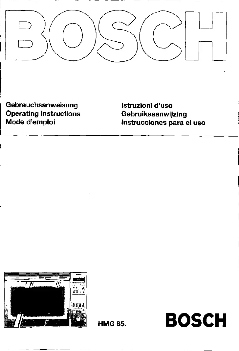 Page 1 de la notice Manuel utilisateur Bosch HME8580