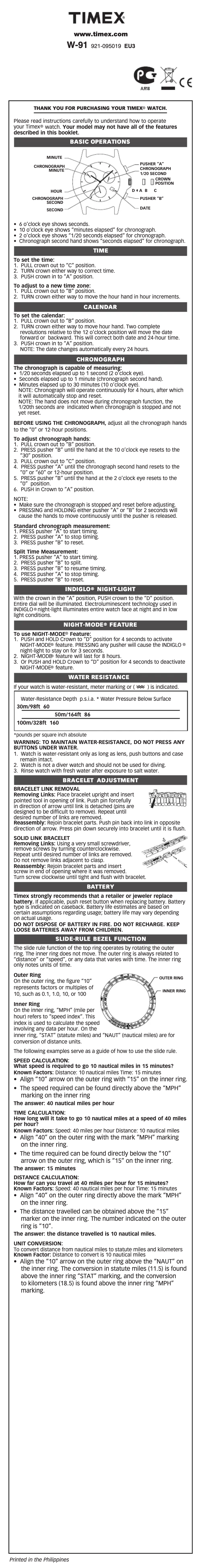 Page 1 de la notice Manuel utilisateur Timex Originals Sport Chronograp T2N827