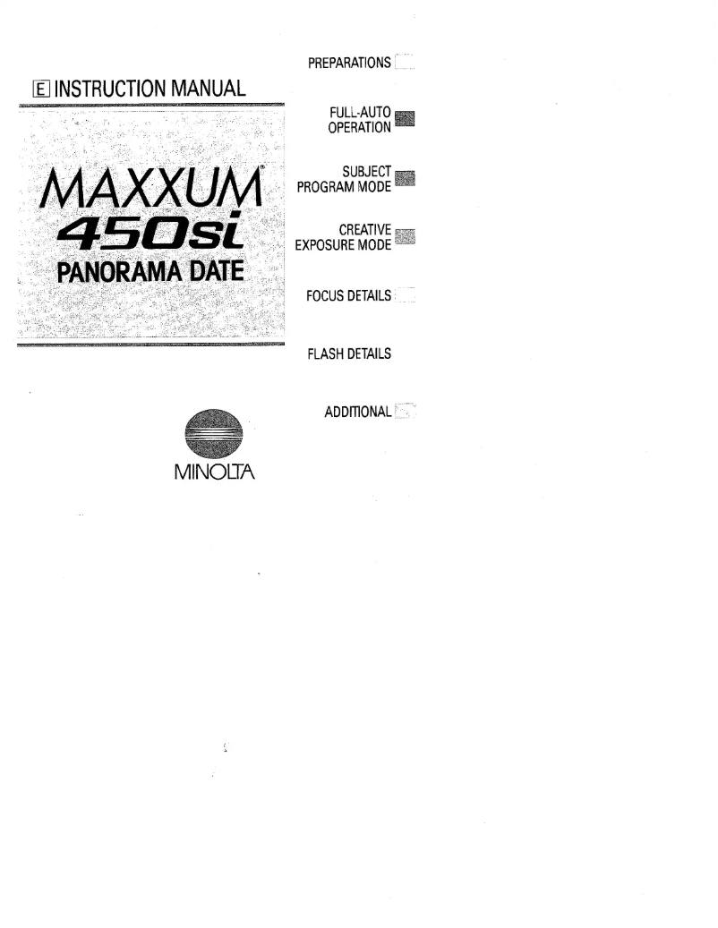 Image de la première page du manuel de l'appareil Maxxum 450Si PD