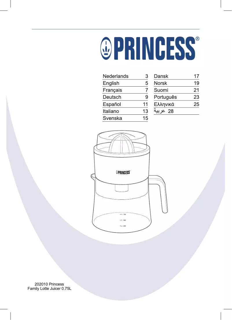 Page 1 de la notice Manuel utilisateur Princess 202010