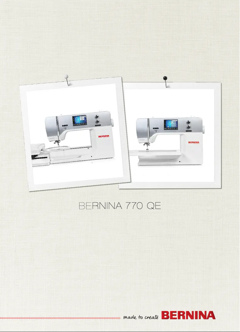 Page n°1 - Manuel utilisateur Bernina 770 QE