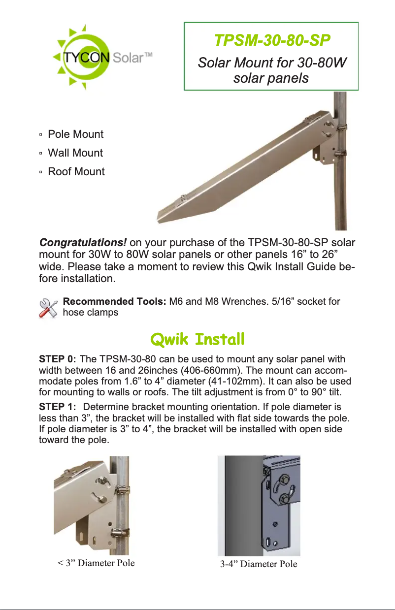 Page 1 of the manual User Manual Tycon Systems TPSM-30-80-SP