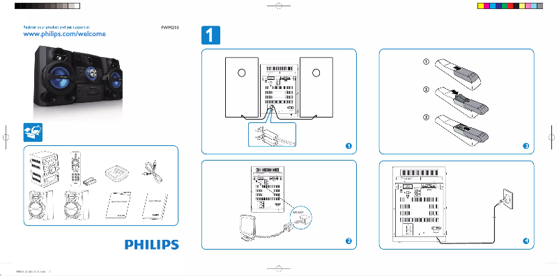 Page n°1 - Guide de démarrage rapide Philips FWM210