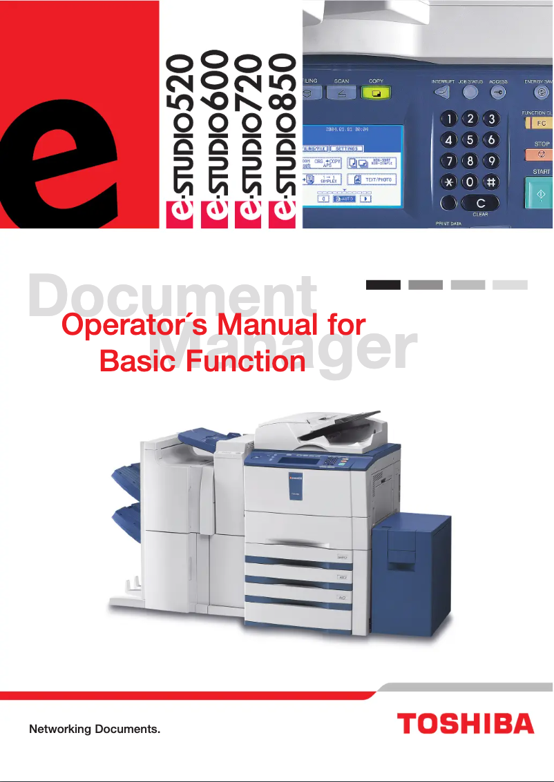 Page 1 de la notice Manuel utilisateur Toshiba E-Studio 520