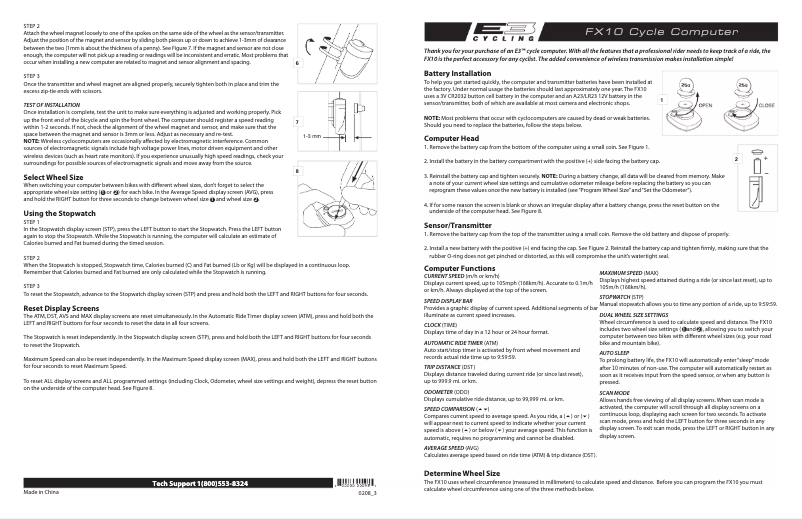 Page n°1 - Manuel utilisateur E3 FX10