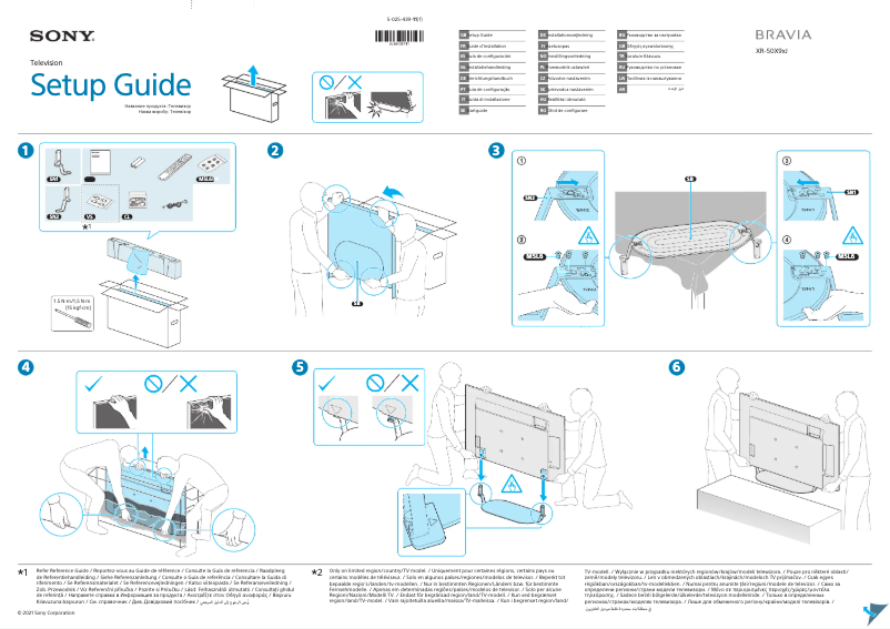 Page 1 de la notice Guide d'installation Sony XR-50X92J