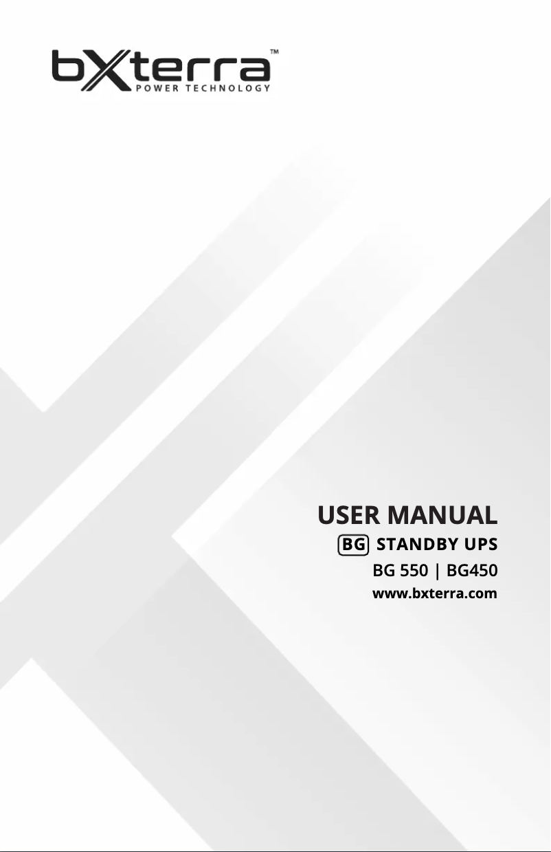 Page n°1 - Manuel utilisateur Bxterra BG550