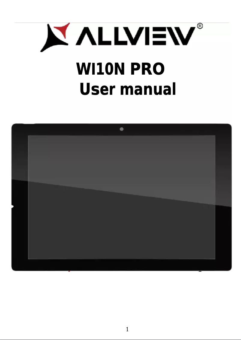 Page 1 de la notice Manuel utilisateur Allview Wi10N Pro