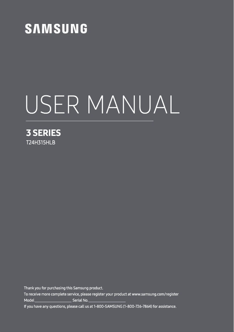 Page n°1 - Manuel utilisateur Samsung T24H315HLB