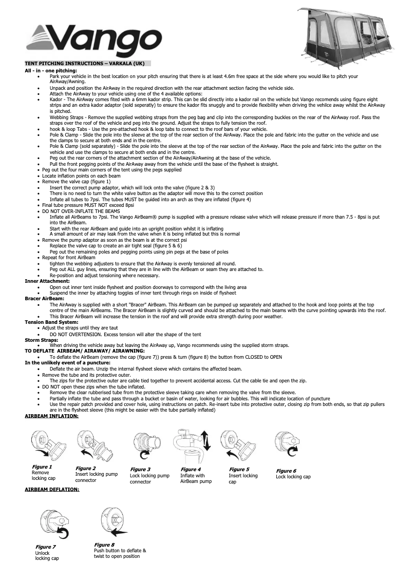 Página 1 del manual Manual de usuario Vango Varkala 150