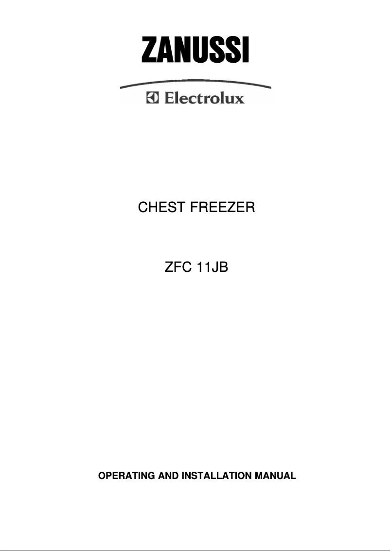 Page 1 de la notice Manuel utilisateur Zanussi-Electrolux ZFC11JB