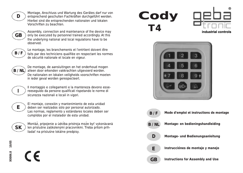 Image de la première page du manuel de l'appareil Cody T4