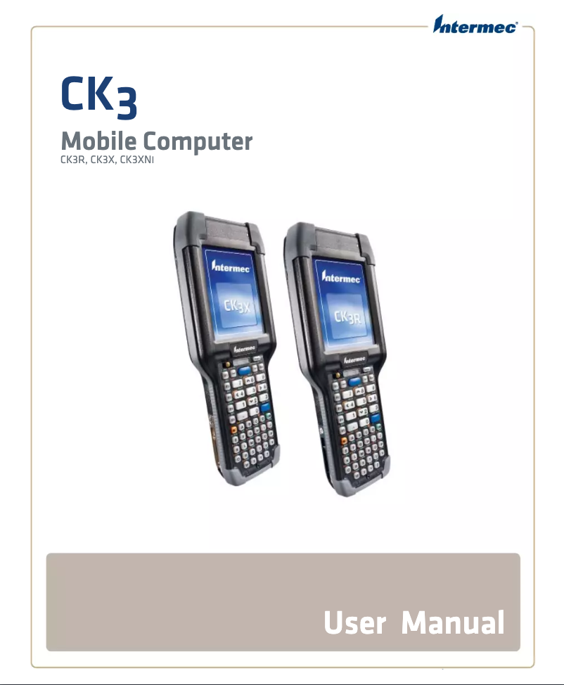 Page 1 of the manual User Manual Intermec CK3XNI