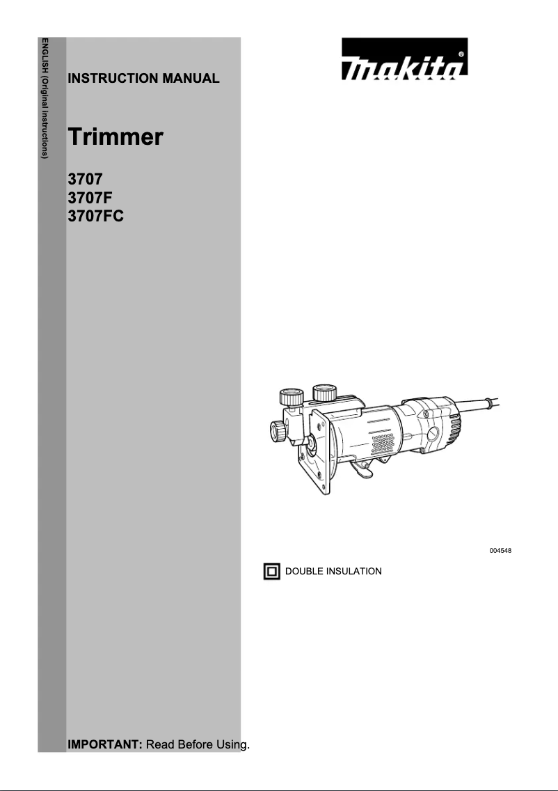Page 1 de la notice Manuel utilisateur Makita 3707F