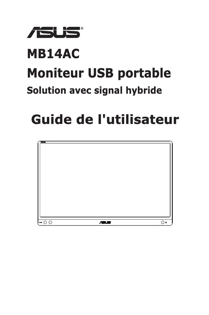 Page 1 de la notice Guide de démarrage rapide Asus MB14AC