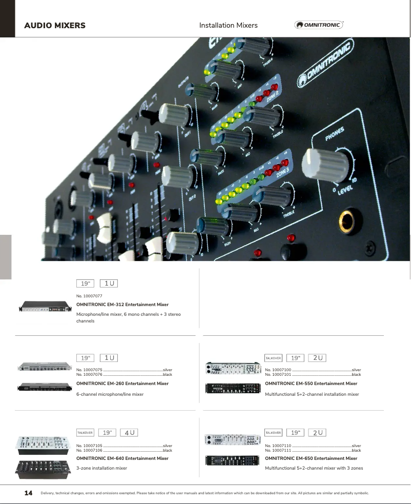 Page n°1 - Catalogue Omnitronic EM-312