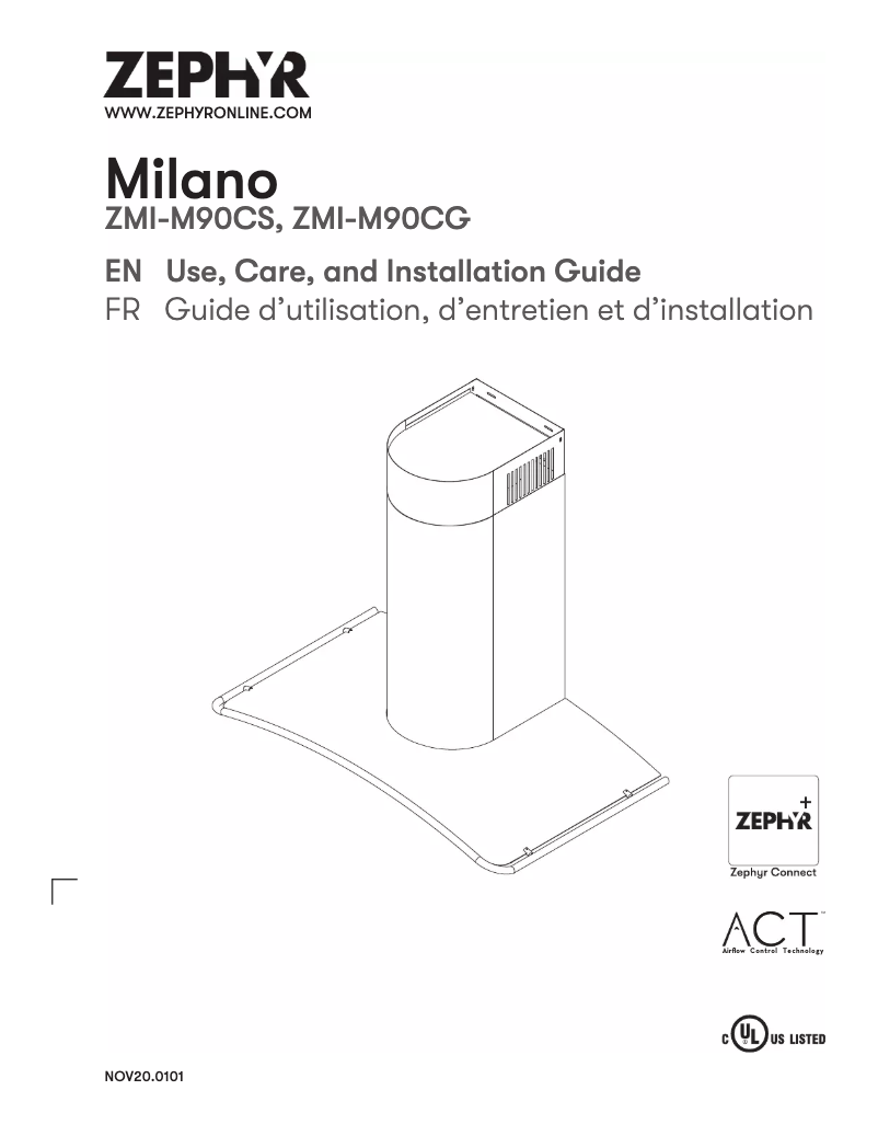 Page 1 de la notice Manuel utilisateur Zephyr ZRC-00MI