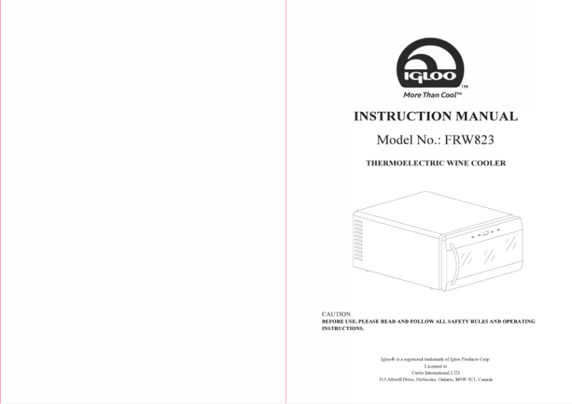 Image de la première page du manuel de l'appareil FRW823