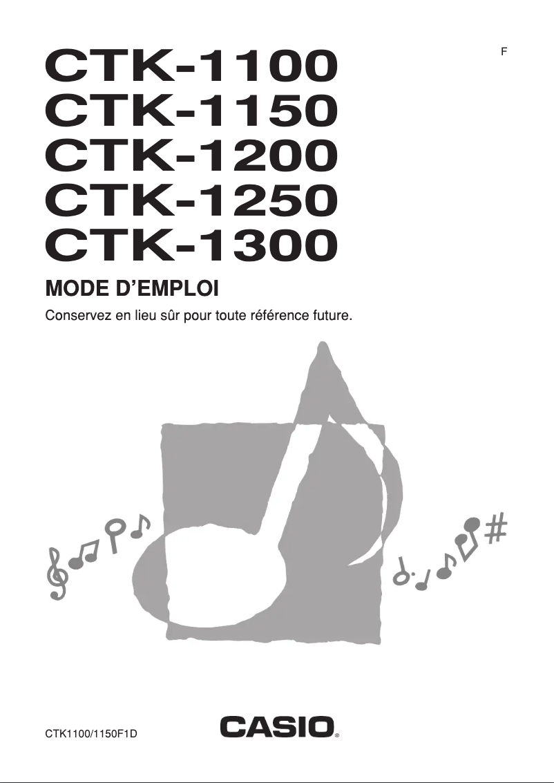 Page 1 de la notice Manuel utilisateur Casio CTK-1300