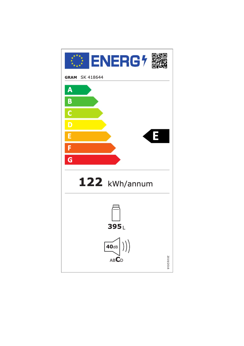 Page n°1 - Label énergétique Gram SK 418644