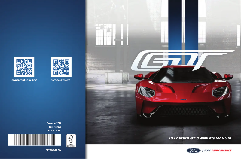 Página 1 del manual Manual de usuario Ford GT (2022)