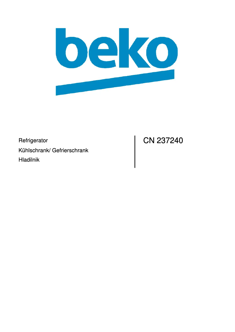 Page n°1 - Manuel utilisateur Beko CN 237240
