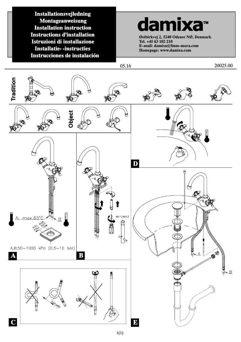 Page n°1 - Manuel utilisateur Damixa 3702000