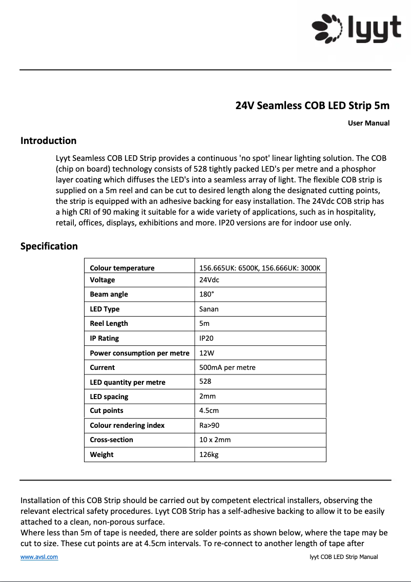 Page 1 de la notice Manuel utilisateur LYYT RGB10-F