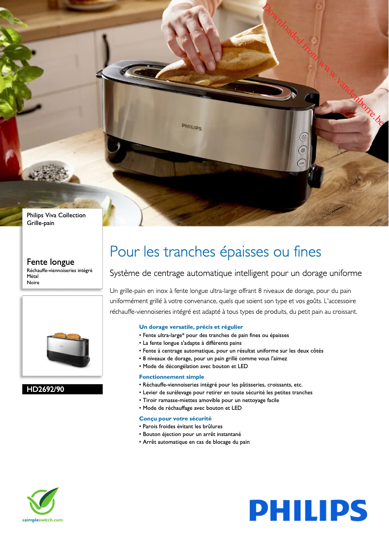 Page n°1 - Manuel utilisateur Philips Viva Collection HD2692