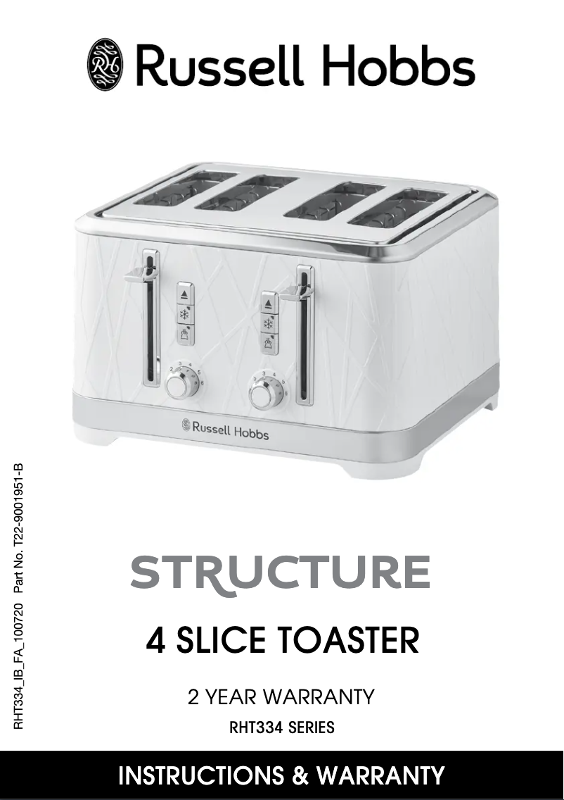 Page n°1 - Manuel utilisateur Russell Hobbs Structure RHT334