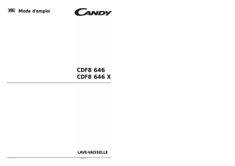 Image de la première page du manuel de l'appareil CDF8 646X-47