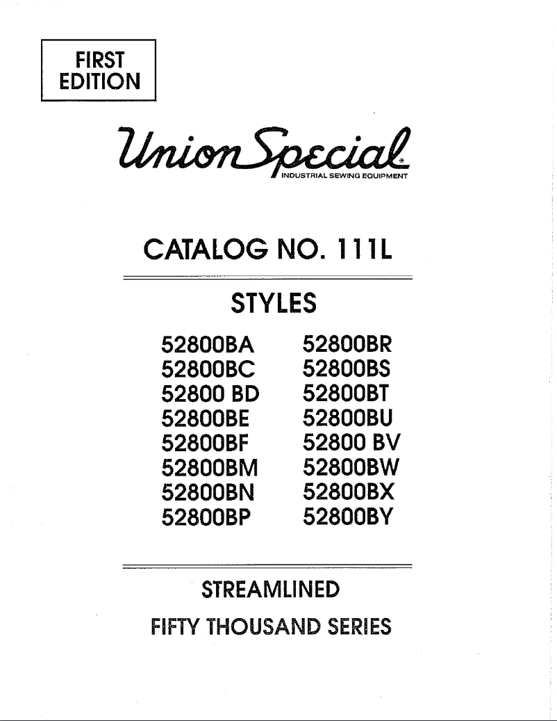 Page 1 de la notice Manuel utilisateur Union Special 52800BM